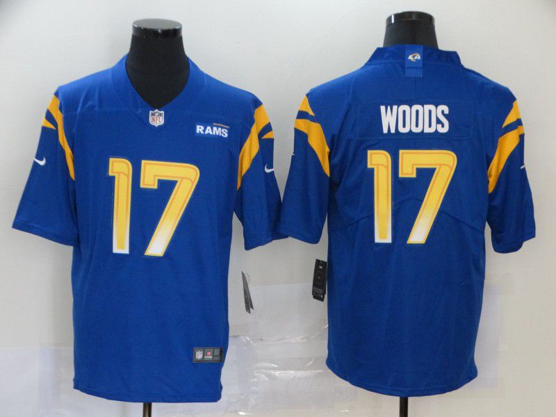 Men Los Angeles Rams #17 Woods Blue Nike Vapor Untouchable Stitched Limited NFL Jerseys